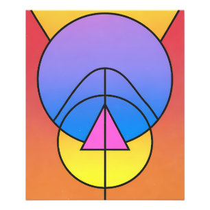 Foto Pôster Colorido de Círculos Geométricos Abstratos