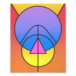Foto Pôster Colorido de Círculos Geométricos Abstratos