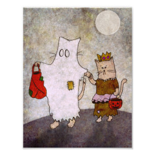 Foto Poster da arte do gato do Dia das Bruxas