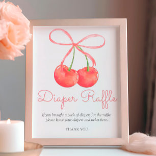 Foto Poster da Fralda de Fita de Cereja e Fita Rosa