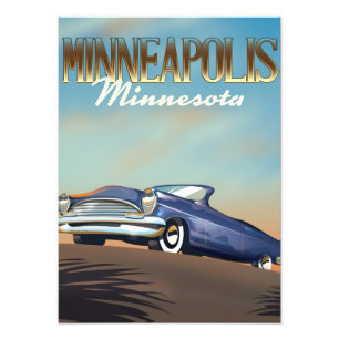 Foto Poster das viagens vintage de Minneapolis,