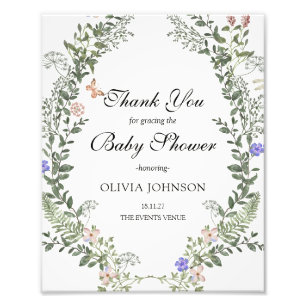 Foto Poster de Chá de fraldas neutro do gênero do boho