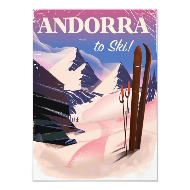 Foto Poster de Esqui de Andorra vintage (Frente)
