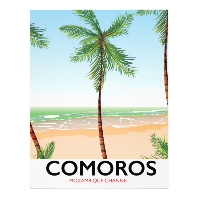 Foto Poster de férias na ilha das Comores. (Frente)