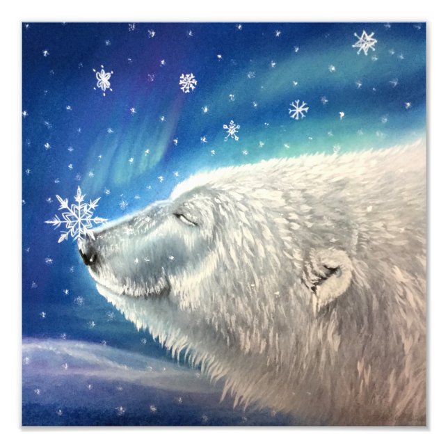 Foto Poster de Flocos de Neve do Urso Polar (Frente)