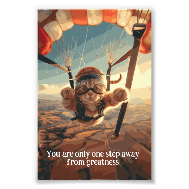 Foto Poster de Gato Inspirador Engraçado Motivacional (Frente)