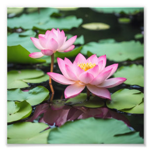 Foto Poster de lótus rosa