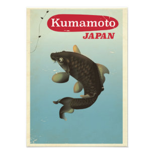 Foto poster de viagens de estilo vintage Kumamoto no Ja