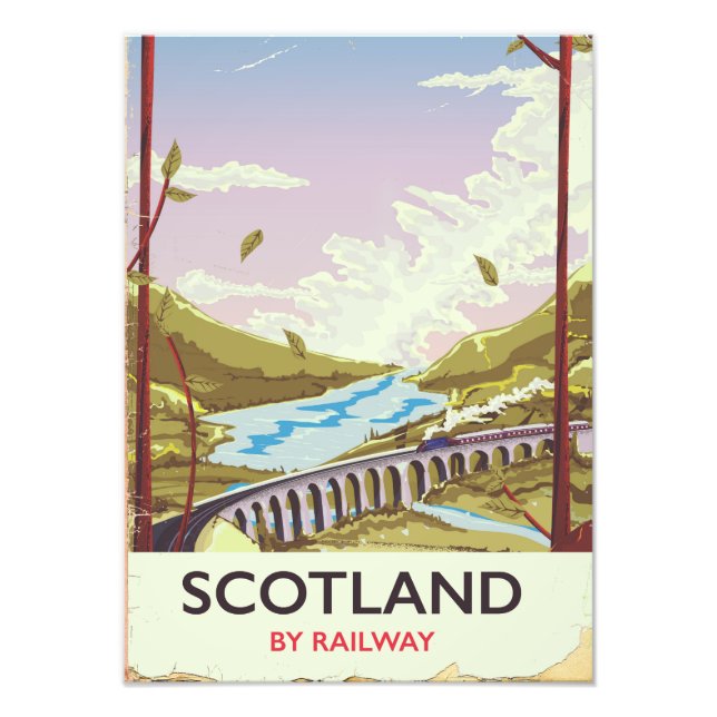 Foto Poster de viagens de locomotivas da Scotland Vinta (Frente)