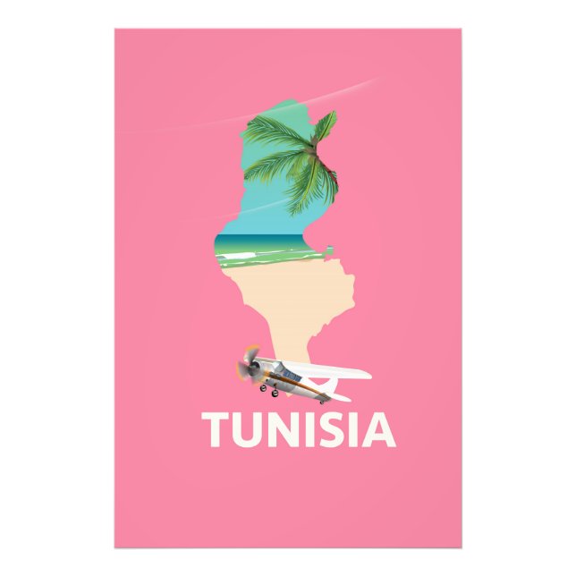 Foto Poster de viagens de Mapa da Tunísia (Frente)