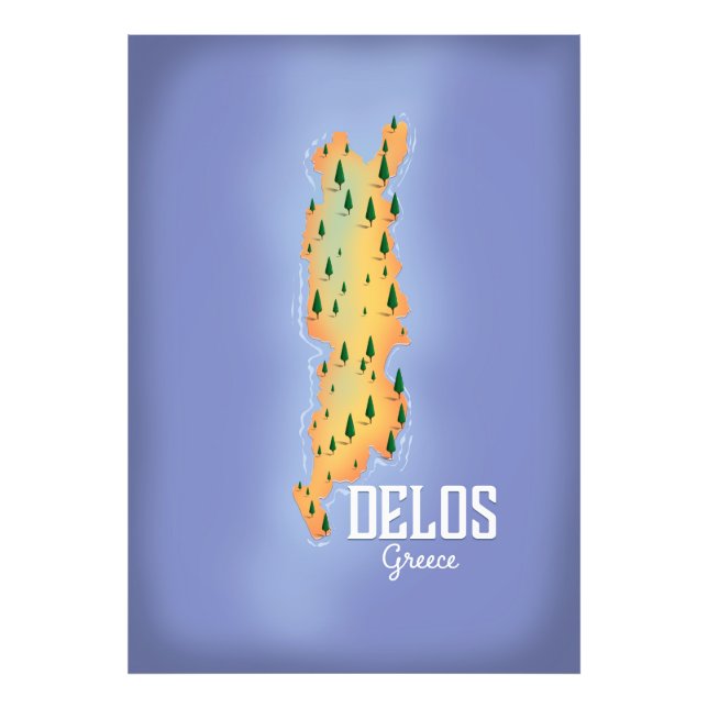 Foto Poster de viagens de Mapa de Grécia Delos (Frente)