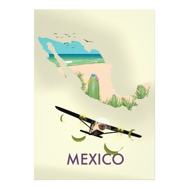 Foto Poster de viagens de Mapa do México (Frente)