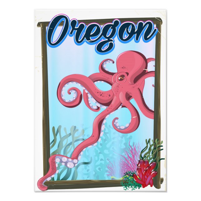 Foto Poster de viagens de polvo de Oregon. (Frente)