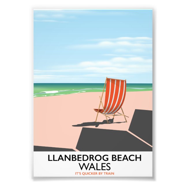 Foto Poster de viagens de praia de Llanbedrog Wales (Frente)