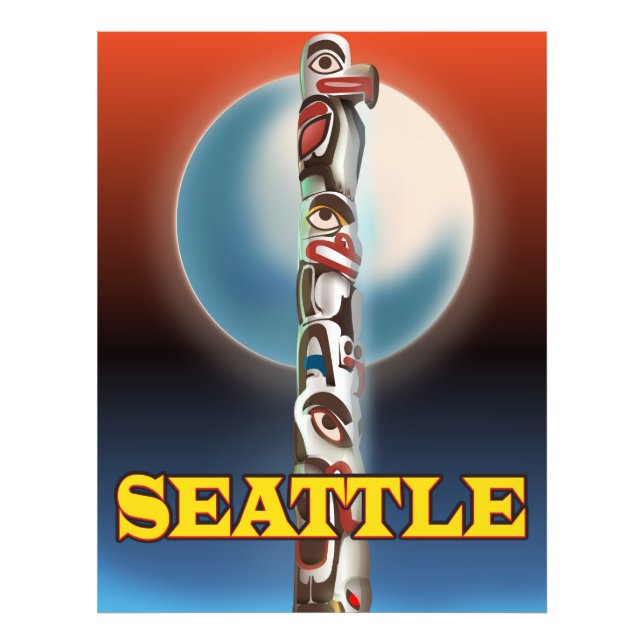 Foto Poster de viagens de vara de Seattle (Frente)