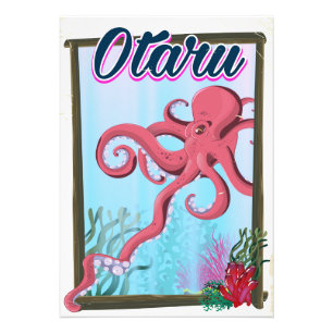 Foto Poster de viagens do calamar de Otaru Japão