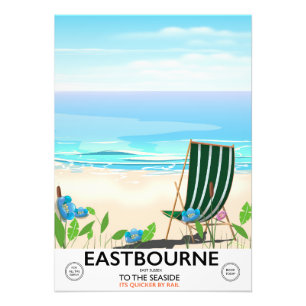 Foto Poster de viagens do leste de Sussex da praia de