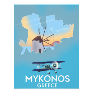 Foto Poster de viagens do Mapa de Grécias do Mykonos