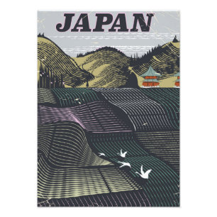 Foto Poster de viagens vintage de paisagem do Japão