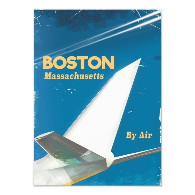 Foto Poster de voo vintage de Boston Massachusetts (Frente)