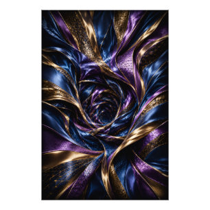 Foto Pôster de Vórtice Abstrato 3D Luxo Violeta Meia-No