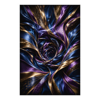 Foto Pôster de Vórtice Abstrato 3D Luxo Violeta Meia-No