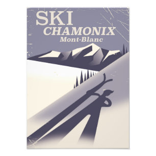 Foto Poster do esqui do vintage de Chamonix-Mont-Blanc