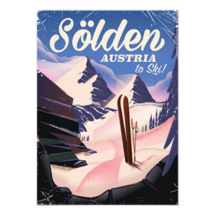 Foto Poster do esqui do vintage de Sölden Áustria