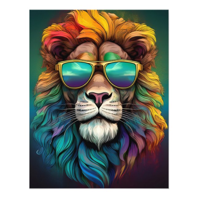 Foto 🦁 Poster do Leão Arco-Íris – Feroz Encontra o Fun (Frente)