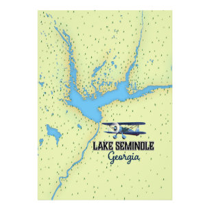 Foto Poster do Mapa do Lago Seminole Georgia