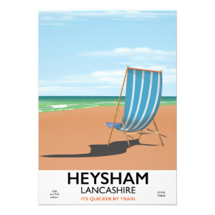 Foto Poster do trem do vintage de Heysham Lancashire