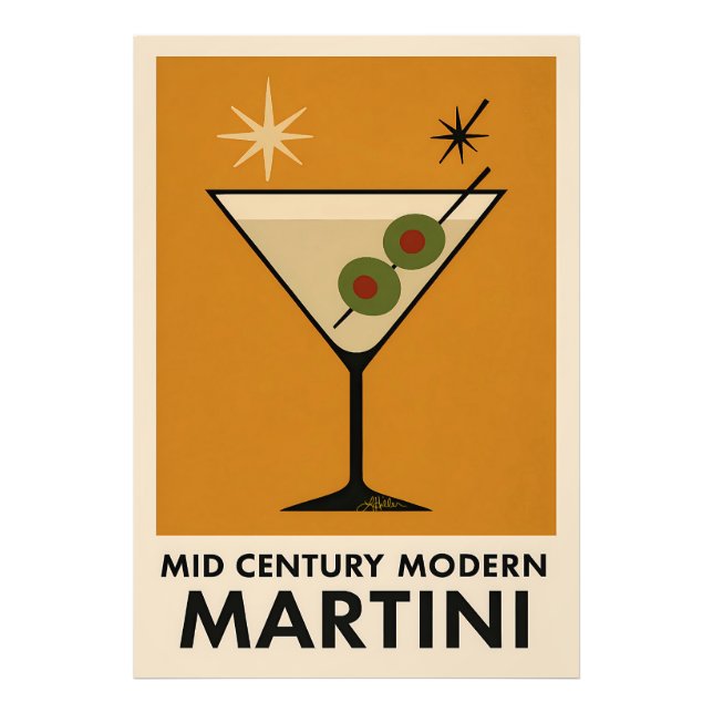 Foto Poster Style Mid Century Modern Martini (Frente)