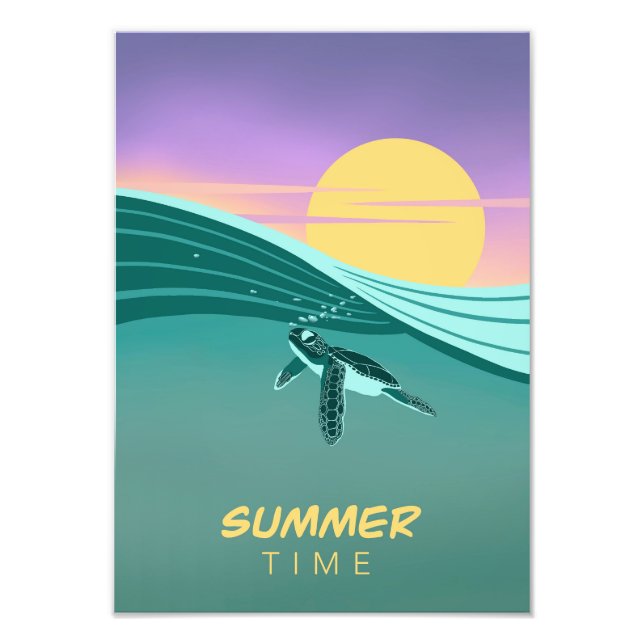 Foto Poster tortue océan Summer Time (Frente)