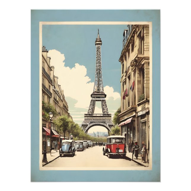 Foto Poster vintage de Paris (Frente)