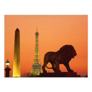 Foto Praça da Concorde; Torre Eiffel; Obelisco;