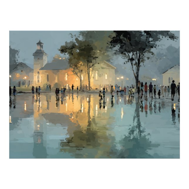 Foto Praça da Igreja ao Anoite (Frente)