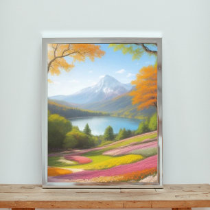 Foto Prados Vibrantes: Uma Pintura De Oásis De Montanha