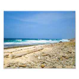 Foto Praia das ondas do oceano com madeira derivada, de