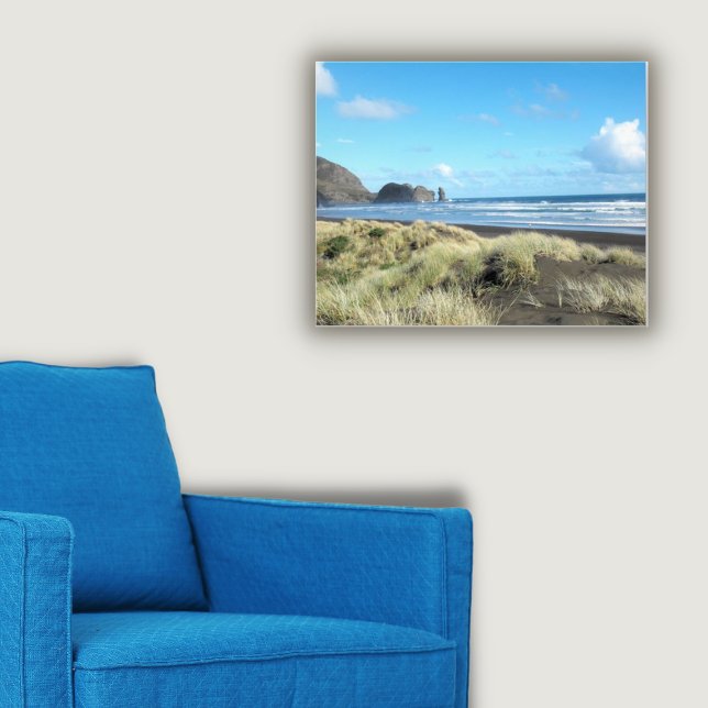 Foto Praia de Piha de Verão de Auckland da Nova Zelândi (New Zealand Auckland Summer Piha Beach Photo Print, Wall Decor)