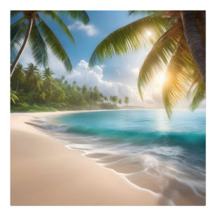 Foto Praia tropical com palmeiras