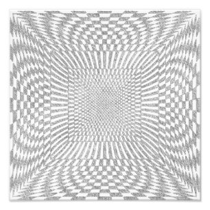 Foto Prata e teste padrão Checkered distorcido branco