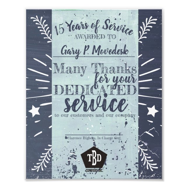 Foto Prêmio de aniversário de funcionários universais d (Frente)