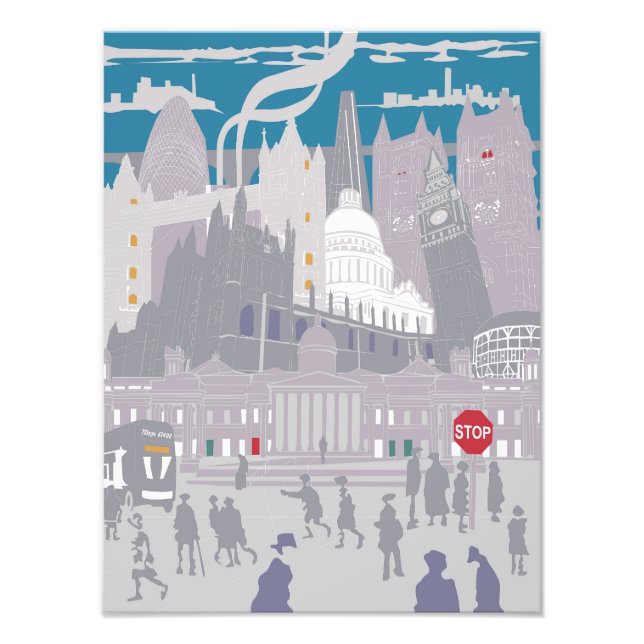 Foto Premium Satin Photo Paper London Skyline Ilustrati (Frente)