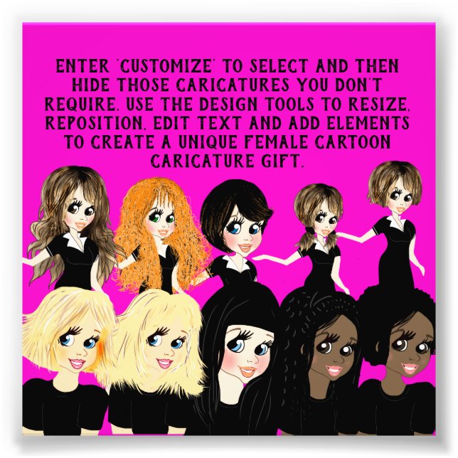 Foto Presente de caricatura de design a feminina com te (Frente)