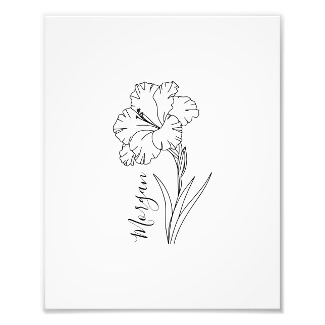 Foto Presente de Flor de Nascimento Gladiolus de Agosto (Frente)