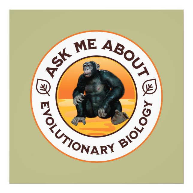 Foto Presente de Humor da Evolução para Professor de Bi (Frente)