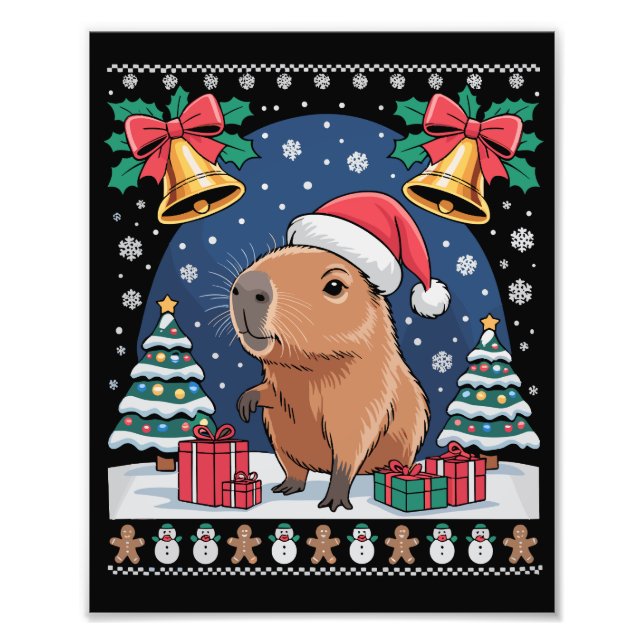 Foto Presente de Natal para Amante de Capivara Roupa Fe (Frente)