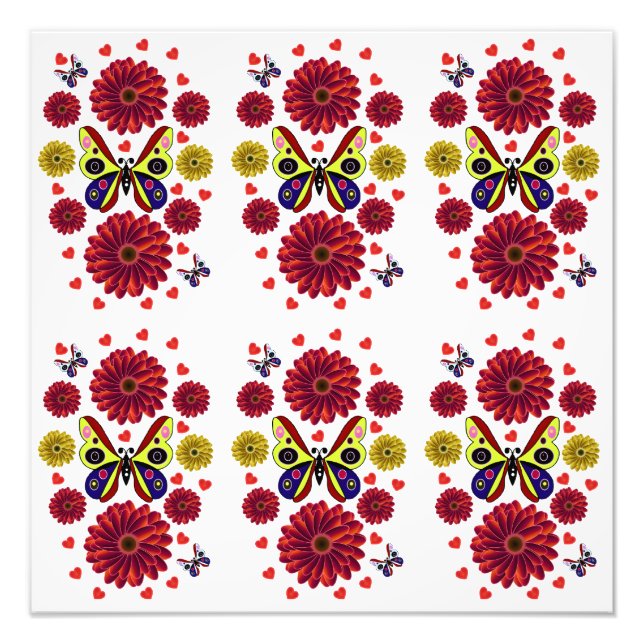 Foto Presente Floral de Borboleta da Primavera Personal (Frente)