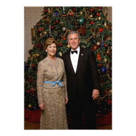 Foto Presidente George Bush, Laura Casa Branca de Natal