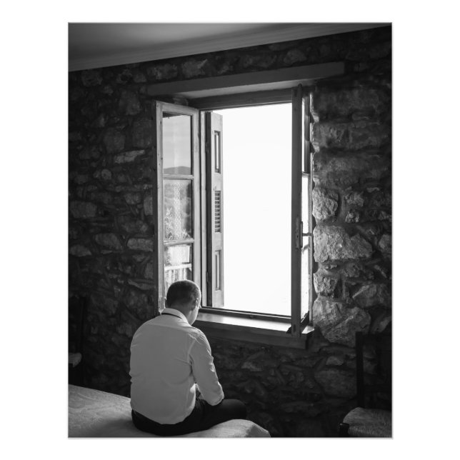 Foto preta e branca do homem (Frente)